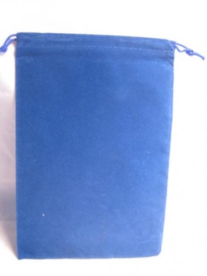 Velour Dice Bags: Large Blue (5'' x 7'')