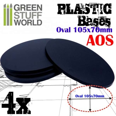 105x70mm Oval Kunststoffbasen (4)