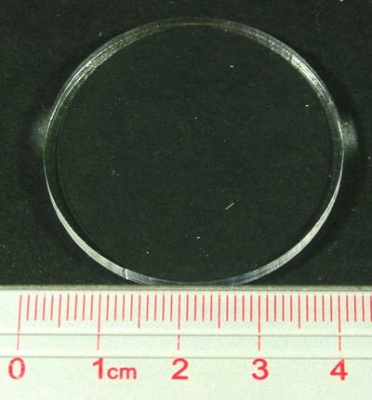 Clear Miniature Base, Circular 40mmx1,5mm