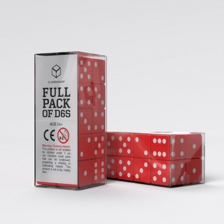 Full Pack of D6s: Red&White
