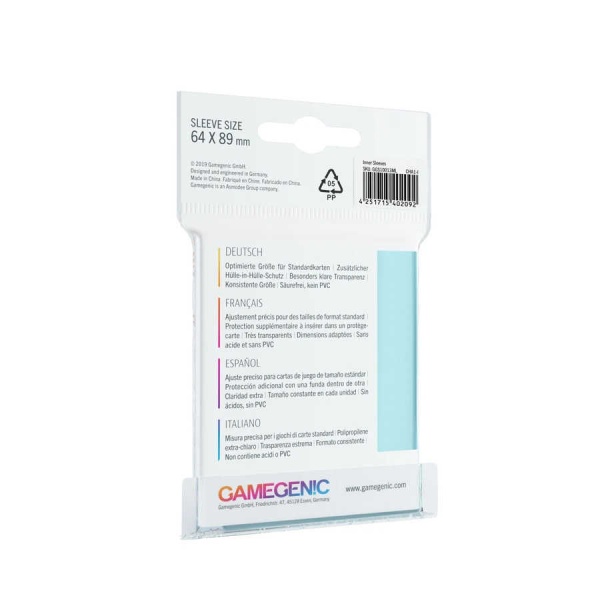 Gamegenic - Inner Sleeves - Clear (100 Sleeves)