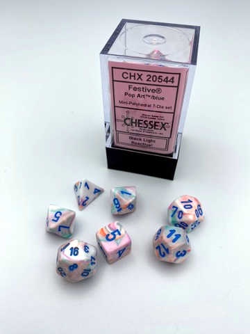 Festive® Mini-Polyhedral Pop ArtT/blue 7-Die set