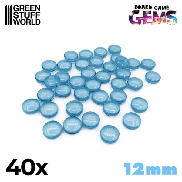 Plastic Gems 12mm - Light Blue