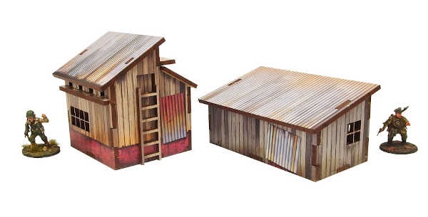 WW2 Normandy Small Sheds w. Dovecote PREPAINTED