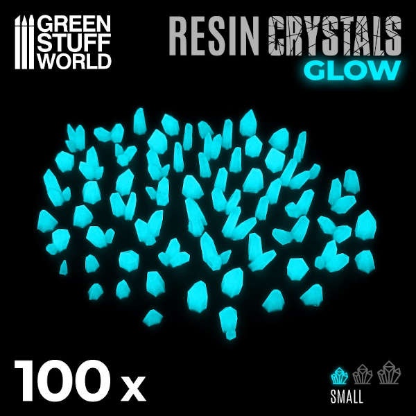 AQUA TURQUOISE GLOW Resin Crystals - Small (100)