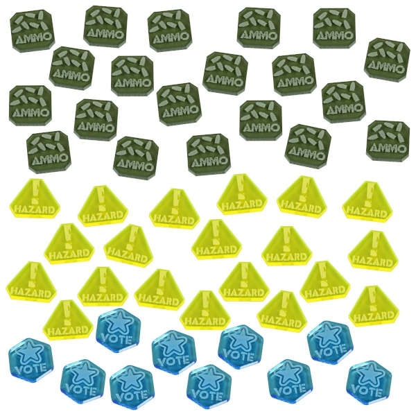 LITKO Gaslands Miniatures Game Token Set, Multi-Colored (50)
