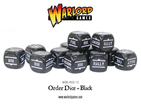 Bolt Action Orders Dice - Black (12)
