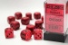 Chessex Dice Sets: Red/Black Opaque 16mm d6 (12)