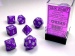 Chessex RPG Dice: Purple/White Opaque Polyhedral 7-Die Set