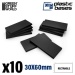 Black Plastic Bases - Square 60x30 mm (10)