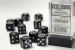 Chessex Dice Sets: Black/White Opaque 16mm d6 (12)