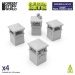 3D printed set - Park Trash Cans - Square