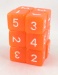 W6 Würfelset mit Zahlen 16mm ORANGE (12)