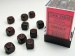 Chessex Dice Sets: Black/Red Opaque 12mm d6 (36)