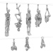 3D printed set -  Hanging Skeletons 1:48 (8)